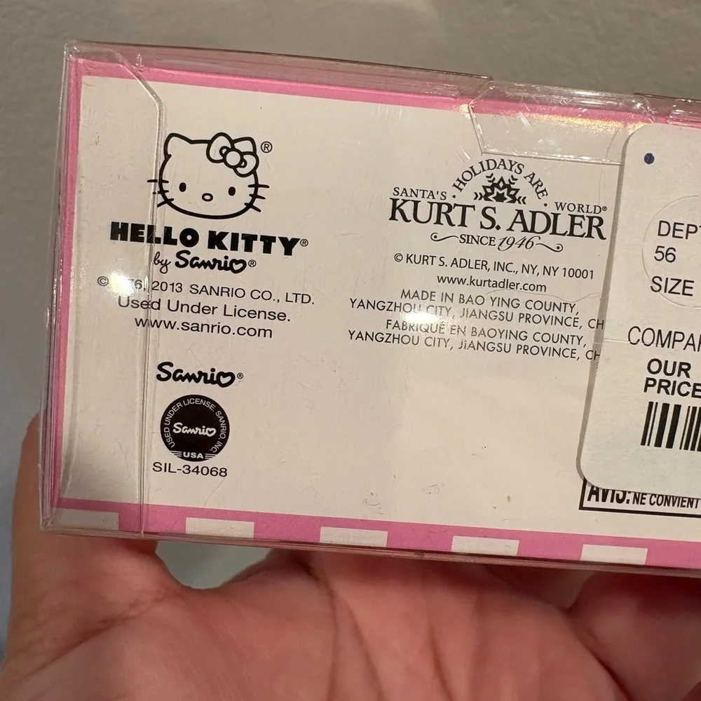 Kurt Adler Hello Kitty Hand-Crafted Glass Christmas Ornament New in Box
